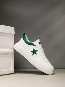 Sepatu Olahraga Kasual Anti Selip Sol Tebal Motif Bintang Vintage Ukuran Besar - Hijau - View 6