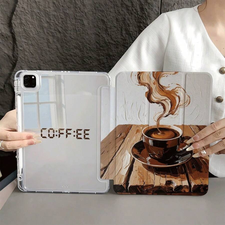 1 chiếc ốp lưng máy tính bảng in tranh sơn dầu cốc cà phê kèm giá đỡ bút, tương thích với iPad 10.9/10.2/ Air thế hệ thứ 5/Pro11/10/9.7/Air 2/ (thế hệ thứ 7)/ (thế hệ thứ 8)/ Air 4/5/ Pro 11/ Thế hệ thứ 10 10.9 inch 2022 Smart Case/ Air 13(M3 2025)/ Air 11(M3 2025)/ Air 11(M3 2025)/ 11(A16 2025), chức năng tự động ngủ/thức, tương thích với Galaxy Tab S10+/S9/A9, tương thích với 5/5PR/6/6PRO/7/7PRO, tương thích với Matepad, tương thích với Honor Pad. - Nhiều màu - Xem 1