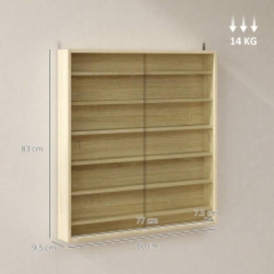 Six Shelf Display Cabinet, With Glass Doors - Oak - T0001-01-3160 - View 1