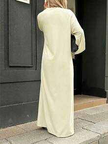 Áo khoác cardigan dệt kim màu vàng kem mới, kiểu dáng rộng rãi, tay dài, thích hợp cho các dịp thường nhật, lễ hội và ngày Valentine, thuộc bộ sưu tập Xuân/Hè 2026. - Màu vàng - Xem 2
