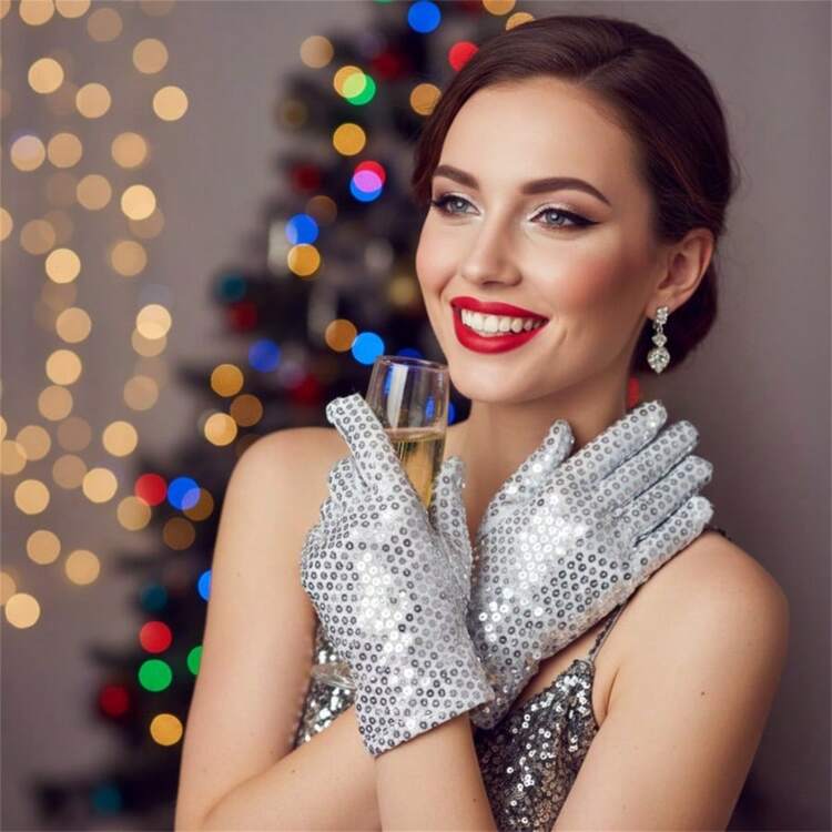 Găng tay đính sequin phong cách Carnival Disco và Y2K từ những năm 1970 và 1980, phù hợp cho cả nam và nữ - Hoàn hảo cho hóa trang retro, các bữa tiệc theo chủ đề disco và các buổi khiêu vũ Y2K. - Nhiều màu - Xem 5