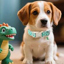 Collar para perro con diseño de dinosaurio, estilo único, collar de verano para perro, cómodo collar de algodón para cachorros con hebilla ajustable, adecuado para perros pequeños, medianos y grandes: .com.mx: Artículos para mascotas - Donut CC - Ver 4