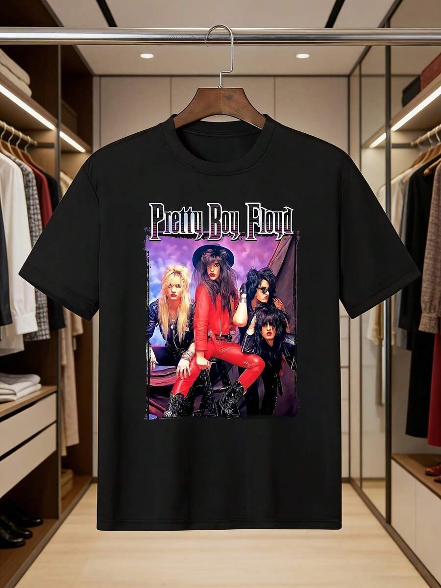 Unisex 100% Cotton Pretty Boy Print T-Shirt For Men And Women, Soft, All-Weather Casual Streetwear Essential, Versatile All-Weather Style, Affordable Everyday Wear And Perfect Christmas Gift For Fans And Friends - 220G - Black - View 1