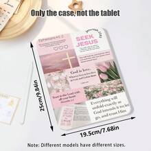 1 chiếc ốp lưng máy tính bảng dạng gập có khe đựng bút, chân đế xoay 360 độ, họa tiết chữ thập, hoa tulip và cây cỏ, chất liệu da PU, tương thích với Samsung A9/A9+/S9/S9FE/A11/A11+/S11/S10 FE/S10 FE+/S10 Lite, SE 11, Honor, MatePad SE 11. - Nhiều màu - Xem 4