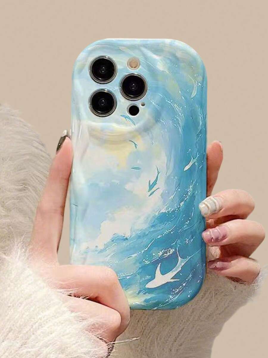 1 ốp lưng điện thoại hình cá mập đại dương, bảo vệ toàn thân chống sốc cho iPhone 11/12/13/14/15/16/17/Pro Max - Màu xanh lam - Xem 1