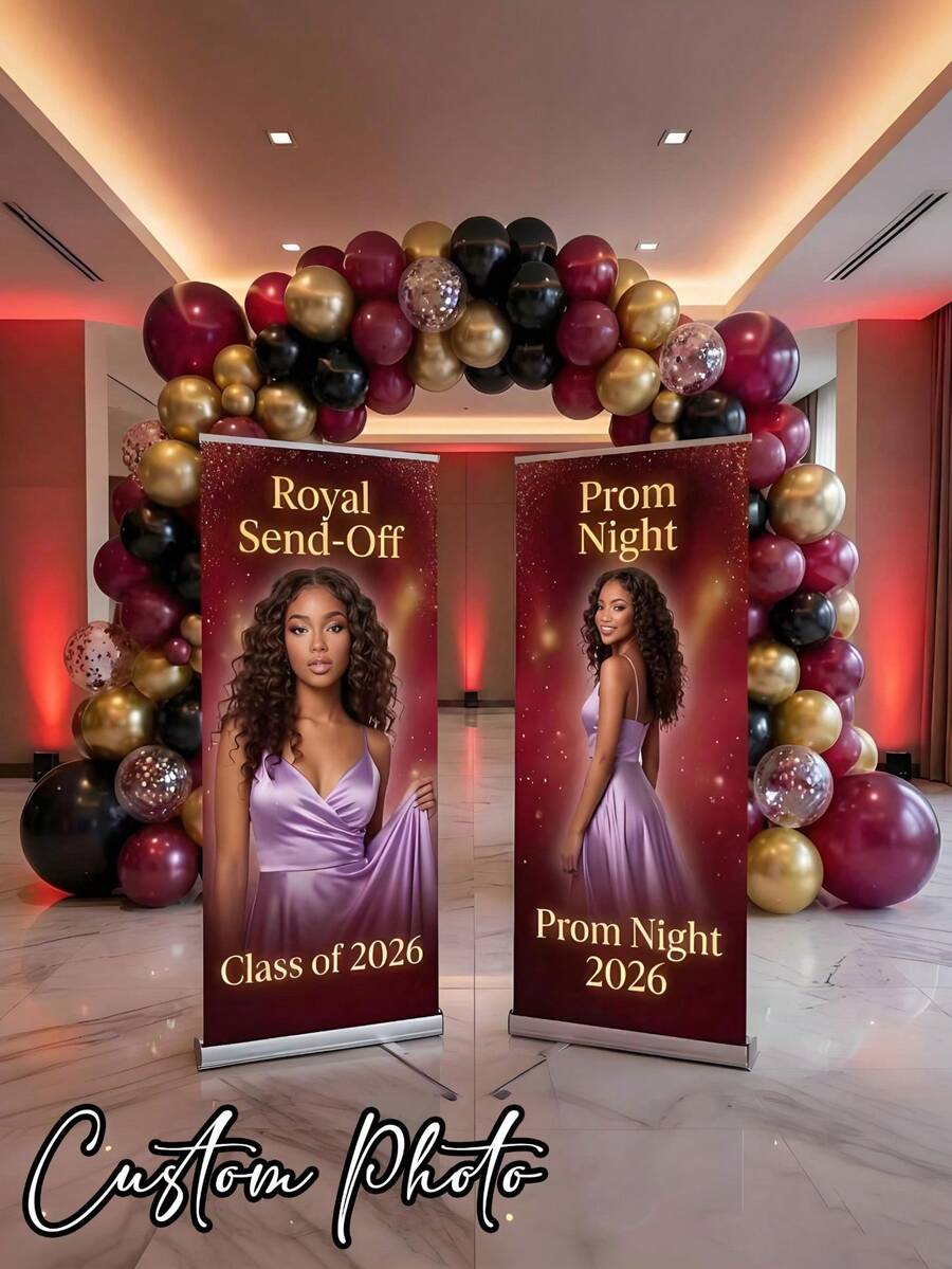 1pc - Customized Banner, Personalized Photo Polyester Banner Suitable For Outdoor Events And Front Door, Corridor, Decorative Background, Custom Gifts, Flags, Banners, Graduation, Graduation Gifts, Suitable For Graduation Party Supplies, Birthday Wishes