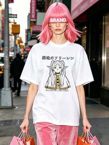 Camiseta de manga corta con cuello redondo suave y casual de verano para mujer, tops para salir, algodón, vintage, estilo callejero europeo y americano, casual deportivo, estilo unisex, estilo casual urbano, tops bonitos, Gen Z, curvy, ropa Y2K, camisetas divertidas, tops para damas, conjuntos de vacaciones para mujer, top lindo, camiseta gráfica, conjuntos de primavera, camisetas holgadas, ropa de calle retro, estilo de los 90, estilo de los 2000, subcultura, top negro, tops blancos, atuendo de fiesta de los 90. Negro - Blanco - Ver 3