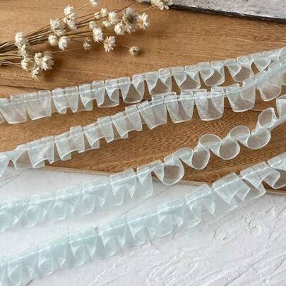 1pc 1.2cm Wide White Pleated Skirt, Phone Case Lace Accessory