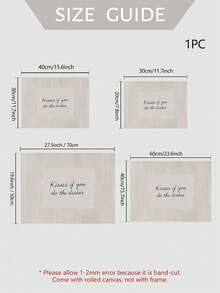 1pc Unframed Light Gray Vertical Stripes, Fun English Slogan Decorative Painting, Simple Style Restaurant Kitchen Wall Fun Decorative Painting - Text a - View 5