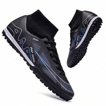 Men's High Traction Football Cleats Adult American Rugby Shoes Non-Slip Durable Cleats Comfortable Lightweight Breathable Stable Ankle Protection For Training Matches Outdoor - Black - View 3