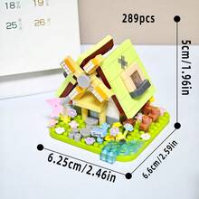 6pcs Mini Windmill Street Scene Building Block Set, 1808pcs Cute House Assembly Toy, Adult And Children Universal Assembly Model, Ideal Christmas Gift, Gift For Girls / Teenagers - 6 Windmill Houses - View 12
