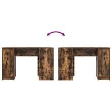 vidaXL Bureau chêne fumé 120x42x76 cm bois d'ingénierie - Tabac - Voir 9