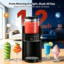 Smart Slushie Machine,Ice Cream Maker, 1.18L Frozen Drink Maker With Touch Screen, Rapid Chill & Temperature Control, No Ice Needed Margarita & Cocktail Machine, Fast Freeze Smoothie & Milkshake Maker For Party & Kitchen, Easy To Clean, Black - US A Type Plug(110-127V) - View 9