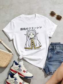 Camiseta de manga corta con cuello redondo suave y casual de verano para mujer, tops para salir, algodón, vintage, estilo callejero europeo y americano, casual deportivo, estilo unisex, estilo casual urbano, tops bonitos, Gen Z, curvy, ropa Y2K, camisetas divertidas, tops para damas, conjuntos de vacaciones para mujer, top lindo, camiseta gráfica, conjuntos de primavera, camisetas holgadas, ropa de calle retro, estilo de los 90, estilo de los 2000, subcultura, top negro, tops blancos, atuendo de fiesta de los 90. Negro - Blanco - Ver 5