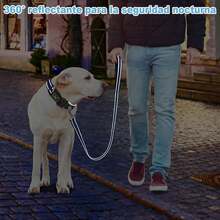 ABUDA Collar de Perro Táctico, Hebilla Ajustable/Correa Ajustable, Collar Reflectante Accesorio para Perro de Paseo/Entrenamiento con Correa de 135cm de Tira (Grande) : Productos para animales - Mediano - Ver 3