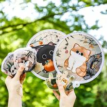 1/4pcs Multifunctional Folding Fan 2-In-1 Folding Fan/Reflector, Summer Essential Reflector Fan, Comes With Storage Bag, Cute Cat Design, Multiple Styles Available, Exquisite Gift For Friends, Birthday And Holiday Gift - Multicolor - View 2