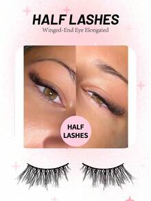 10 Pairs 5-11mm Half False Eyelashes Dense Crossed Natural Look Wispy Fluffy Cat Eye Lashes Reusable Soft Lightweight For Daily Makeup - View 3