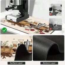 1pc Dish Drying Mat, Coffee Machine Mat, Coffee Bean Burlap Bag & Coffee Pot Pattern Absorbent Pad, Classic Retro Style, Suitable For Dining Table And Cafe, Multi-Purpose Drainage Mat, Home Gift, Desktop Decor - XYLSD-252 - View 9