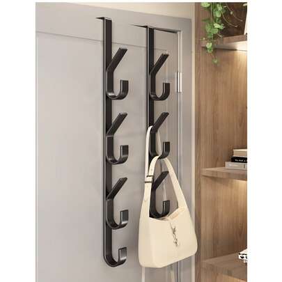 1 Móc Treo Cửa Không Cần Khoan Bằng Thép Carbon - Giá Treo Khăn Đa Năng Bằng Kim Loại Chịu Lực Cao | Giá Treo Khăn Thiết Kế Dọc Tiết Kiệm Không Gian | Móc Treo Khăn Cửa Phòng Tắm, Màu Vàng Titan, Không Cần Khoan, Thích Hợp Cho Phòng Ngủ