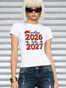 Camiseta de algodón de manga corta con cuello redondo, ajustada y suave para mujer, Verano, Feliz Navidad, Ropa casual navideña, Ropa de fiesta, Tops navideños para mujer, Tops para salir, Vintage, Generación Z, Tops, Curvas, Ropa Y2K, Algodón, Italia, Grecia, Tops de mujer, Tops bonitos, Camisetas con estampados, Conjuntos de primavera, Estilo urbano americano, Casual deportivo, Estilo unisex, Estilo casual urbano, Casual, Jersey, Camisetas holgadas, Ropa urbana retro, Estilo de los 90, Estilo de los 2000, Subcultura, Estilo europeo, Tops negros, Tops blancos, Conjuntos de fiesta de los 90. Negro - Blanco - Ver 10