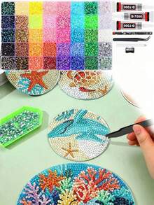 32,000pcs 3mm Colorful Resin Flat Bottom Rhinestones - Multi-Color DIY Craft Gems Set With Tweezers And Glue, Suitable For Clothing Decoration, Cups, Fabric Decoration, Home Decor - Self-Adhesive, Diamond Art, Diamond Art For Adults - View 5