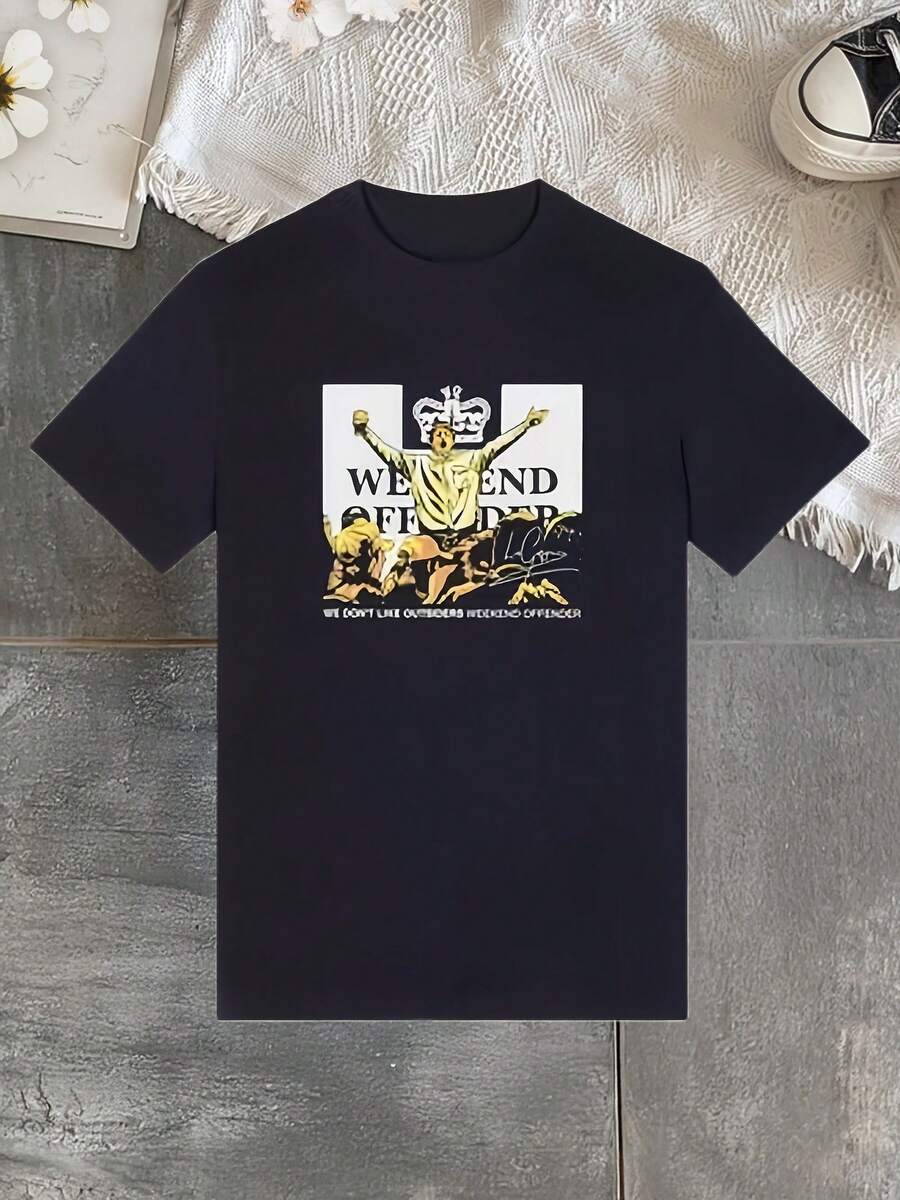 Men T-Shirts - 黑色 - 查看 1
