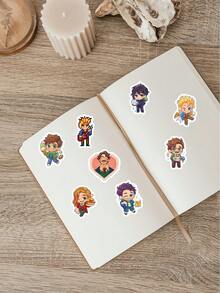 Bộ 103 miếng dán phong cách pixel Stardew Valley, bao gồm các nhân vật/tòa nhà nông trại/vật phẩm trong game, miếng dán trang trí bằng PVC chống thấm nước, thích hợp cho ốp điện thoại, bình nước, máy tính xách tay, sổ tay, Kindle, sổ kế hoạch, máy tính để bàn, đồ dùng học tập. - Nhiều màu - Xem 5
