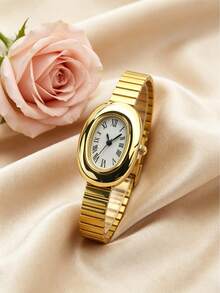 GUANQIN 1 chiếc đồng hồ nữ vàng cổ điển sang trọng, dây đeo mắt xích tre, đồng hồ thạch anh bằng thép không gỉ chống nước, thời trang tối giản, thanh lịch, thích hợp để đeo hàng ngày, làm quà sinh nhật, Halloween, Giáng sinh, Ngày của Mẹ, tựu trường, sinh nhật học sinh, ngày lễ, Ngày Valentine, hẹn hò, công việc, lễ hội âm nhạc, đám cưới - Vàng - Xem 4