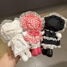 SANRIO 1个三丽鸥Hello Kitty女仆蕾丝蝴蝶结长腿毛绒娃娃钥匙扣挂件，节日礼物 - 彩色 - 查看 4