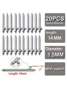 20pcs/Set, Diameter 1.5mm~1.8mm, 12/14/16/18/20/22/24mm, Suitable For Replacing Different Watch Bands, Stainless Steel Material, Can Be Easily Installed Using Switch Band Tool, Compatible With Samsung, And Other Brand Watches, Quick Release Spring Bars, Ideal Gift For Students Back To School - Multicolor - View 19