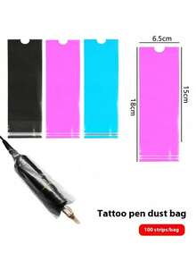 100pcs Tattoo Pen Sleeves, Disposable Tattoo Pen Sleeves Bags, Cleaning Isolation Tattoo Pen Power Cord, Tattoo Kit Tattoo Supplies, Tattoo Machine Gun Accessories - View 7