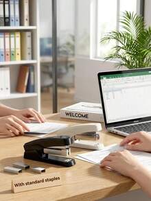 1 chiếc bấm ghim kèm 1000 ghim, bấm ghim đa năng hiệu quả, bấm ghim cầm tay để bàn. - Cổ điển - Xem 4
