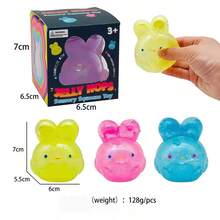 1 Pack Slow Rising Bunny Stress Balls, Soft Squeeze Toys For Anxiety Relief, Sensory Play, ADHD, Cute Kawaii Rabbit Squishies For Classroom Prizes & Birthday Gifts,Soft Puffy Aesthetic Squeeze Balls For Room Decor, Slime Charms & DIY Crafts - Multicolor - View 2