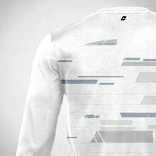 Men's Long-Sleeved Polyester T-Shirt With A Boat Neckline, Regular Fit, No Stretch, Ideal For Sneakers And Everyday Wear, Featuring A Geometric Print. - 高爾夫球 - 查看 2