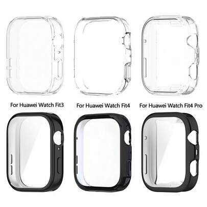 Compatible With Huawei Watch Fit4 Pro /Fit4 /Fit3 TPU Protective Case Soft Electroplated Cover Full Protection Scratch Resistant Flexible Lightweight Comfortable Wear Anti Slip Grip Smooth Edges No Bulkiness