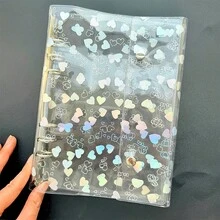 1个A5/A6/A7/A8/M5心形极光活页夹，A5活页夹，替换内页，贴纸簿，活页纸，计划本，可扩展文件袋，笔记本套装，透明贴纸簿活页夹，贴纸，替换内页，照片收纳套，可用作相册、计划本、笔记本、办公用品 - 愛心雙按扣 - 查看 12