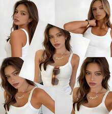 Women's Solid Color Business Casual Tank Top, Summer New Arrival - White - View 6
