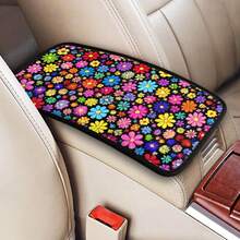 1pc Colorful Floral Print Armrest Box Pad, Armrest Box Protective Cover, Center Console Car Decor Accessory - Multicolor - View 9