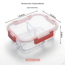 High Borosilicate Glass Lunch Box With Latch Lid, Airtight Meal Prep Container, Microwave Bento Box, Rectangular Food Storage - Multicolor - View 9