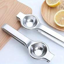 1pc Stainless Steel Manual Lemon Juicer - Durable Lemon And Orange Squeezer, Make Fresh Juice, Ergonomic Handle Design, Suitable For Outdoor Activities And Parties, Outdoor Cooking Accessory | Fashionable Metal Luster | Sturdy And Durable, Lemon Juicer - Multicolor - View 5