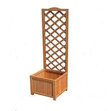 Wooden Framed Polycarbonate Cold Frame With Trellis Outdoor Climbing Plant Planter Box - H125 X W45 X D30 cm - View 2