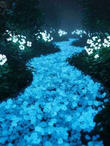 3000颗夜光石，水族箱底砂，发光石，水族箱装饰石，花园花盆景观装饰（3-5毫米，天蓝色） - 彩色 - 查看 7