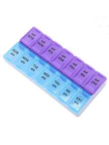 Hộp đựng thuốc 7 ngày sáng/chiều (1/2 chiếc), 14 ngăn dung tích lớn, hộp đựng thuốc cá nhân bằng chất liệu PP di động, tiện dụng cho người già, khi đi du lịch, văn phòng. - Màu xanh lam - Xem 12