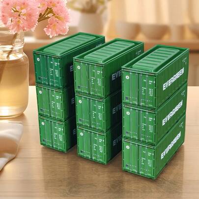 1pc Industrial Style Mini Container Iron Box Storage Box, High-Quality Storage Box Desktop Decoration Metal Box, Creative Multifunctional Stackable Green Metal Box