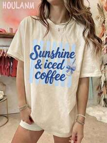 Tropicoqueta OutfitsFort Worth, Texas East. 1849 Cowboy Horse Desert Landscape Graphic T-Shirt - Casual Crew Neck Cotton Tees, Summer Breathable, Per - 自然色 - 查看 11