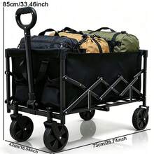 Nuevo carrito portátil para camping, carrito de jardín todoterreno, carrito multiusos de uso pesado, carrito plegable de gran capacidad, ideal para camping, jardinería, la playa, compras y uso diario al aire libre - Negro - 325 libras - Ver 10