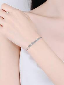 BLOVEMEE 1 chiếc vòng tay bạc 925 cao cấp, 9 viên đá Moissanite 3.0mm x 0.9 carat, thích hợp cho nữ giới đeo hàng ngày, làm quà tặng kỷ niệm ngày cưới, Ngày của Mẹ, Ngày Valentine, sinh nhật, năm mới. - Bạc - Xem 3