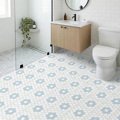 10 miếng dán sàn/tường tự dính họa tiết hoa, chống trượt, chống thấm nước, vân gỗ cổ điển, thích hợp cho phòng ngủ, phòng khách, phòng tắm, nhà bếp. Trang trí lại sàn và tường, trang trí nhà cửa, kích thước 11.8*11.8 inch.
