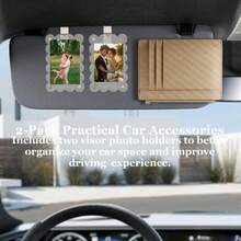 1 Piece Of Universal PVC Magnetic Clip For Car Sun Visor - Photo Display Of Sun Visor Wallet, Cute Pet Car Accessory, Couple Gift, Holiday Gift - 1PC - View 6