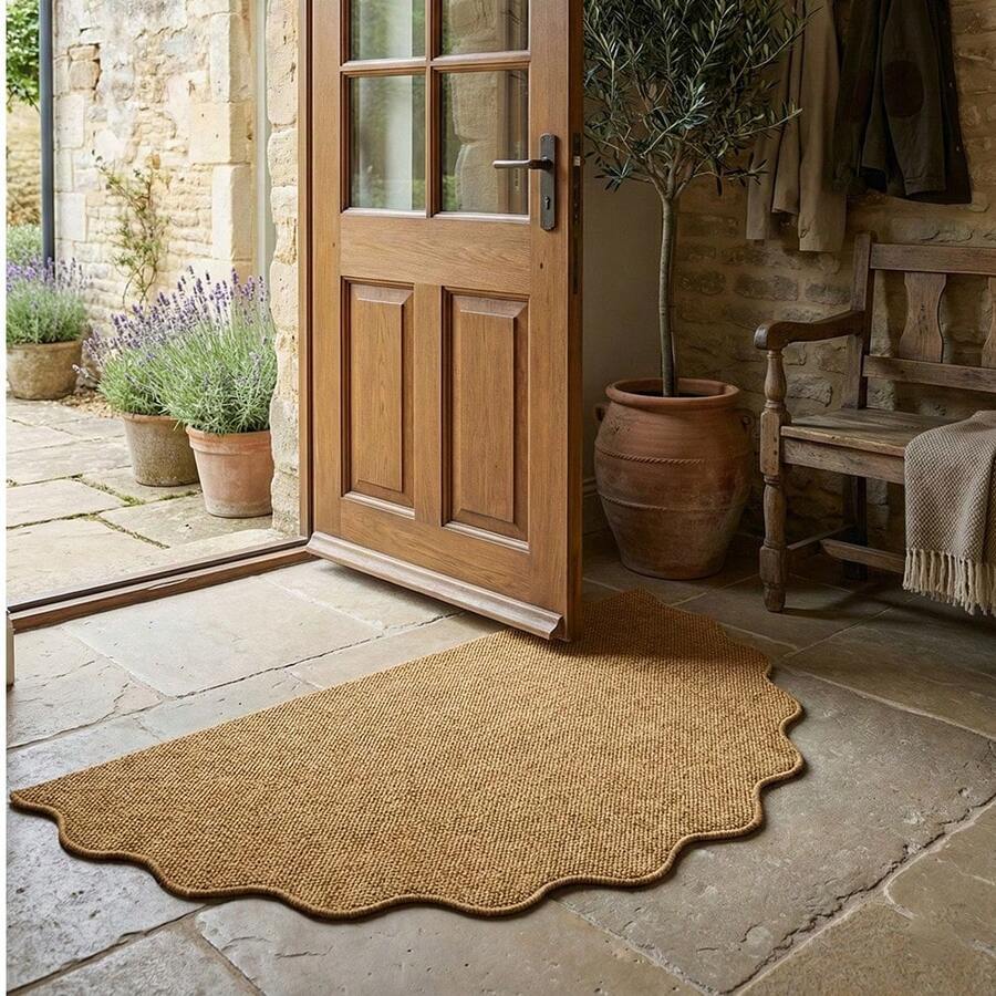 1pc Faux Jute Area Rug, Living Room Carpet, Rug, Living Room Area Rug, Small Area Rug, Mat, Home Decor, Large Living Room Carpet, Round Rug, Living Room Home Decor, Room Decor, Washable Carpet - Multicolor 2 - View 1